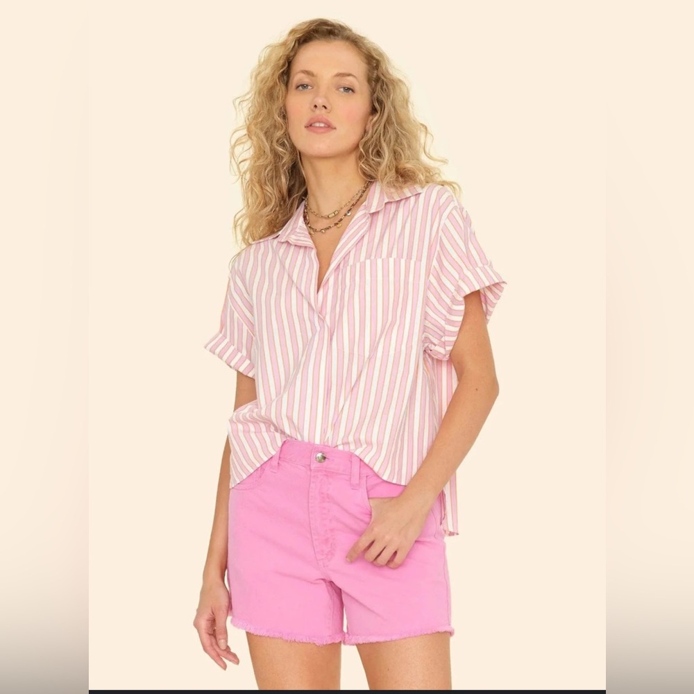 EUC XiRena Drake Sparkly Pink Blouse